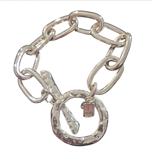 Robert Lee Morris Soho Silver Textured Chain Link Bracelet - Picture 10 of 10